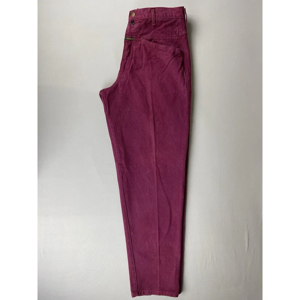 Marithe Francois Girbaud Jeans Women's 33 Burgundy Denim Tapered Leg Made In USA